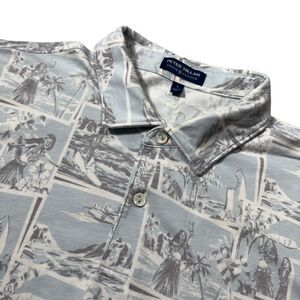 Peter Millar Crown Crafted Golf Polo Hawaiian Stretch Shirt Large Course Sleeve